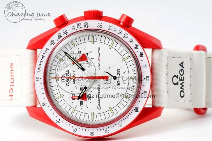 0705 Speedmaster Misson To Mars 1:1 Best Edition White Dial On Nylon Strap Quartz Bold 7862
